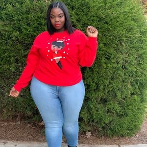 Mrs. Curvy Claus Holiday Sweatshirt L XL 2X 4X 5X